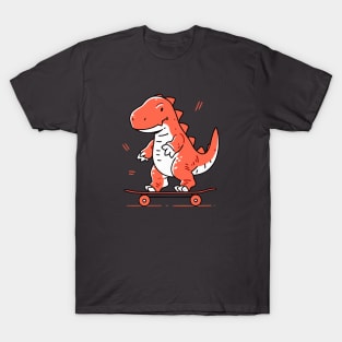 Cute Skateboarding Dinosaur T-Shirt